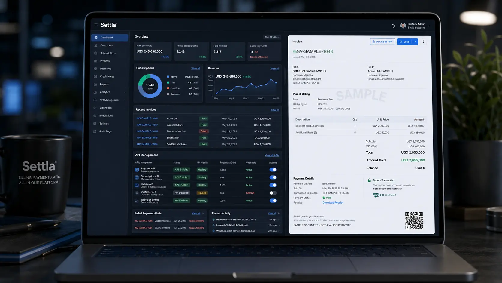 Subscription billing and payment verification platform
